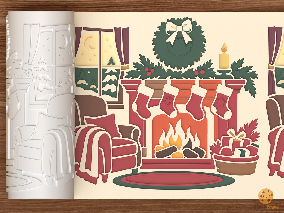 Stocking Hanging By the Mantel Textured Roller
