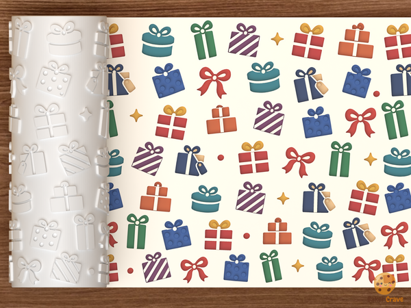 Wrapped Christmas Presents Bows Textured Roller