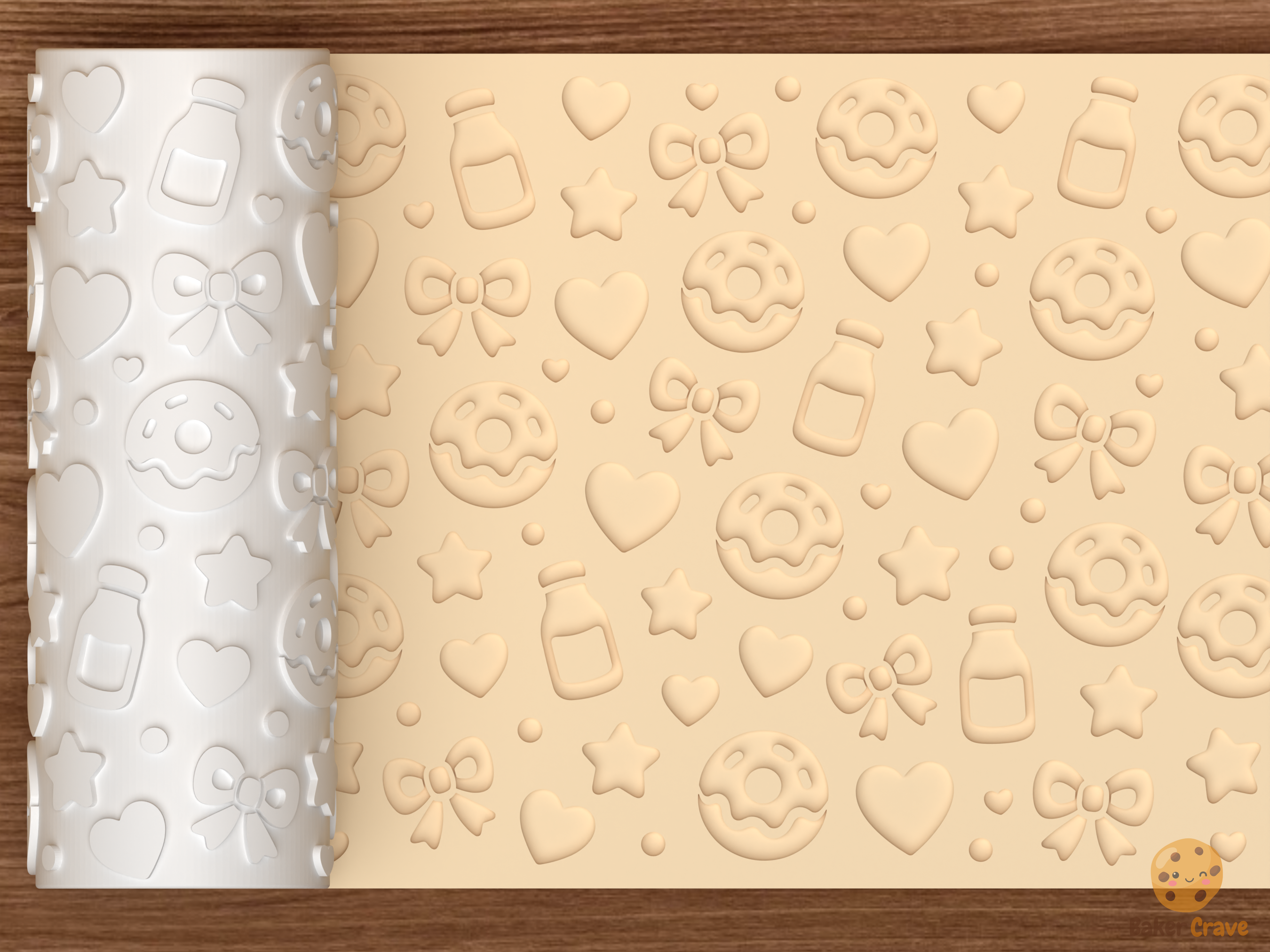 Sweet Treats Textured Roller STL File - 01 main photo deboss