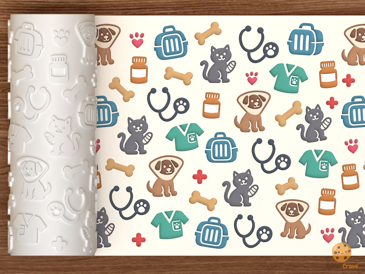 Veterinary Clinic Pet Care Textured Roller