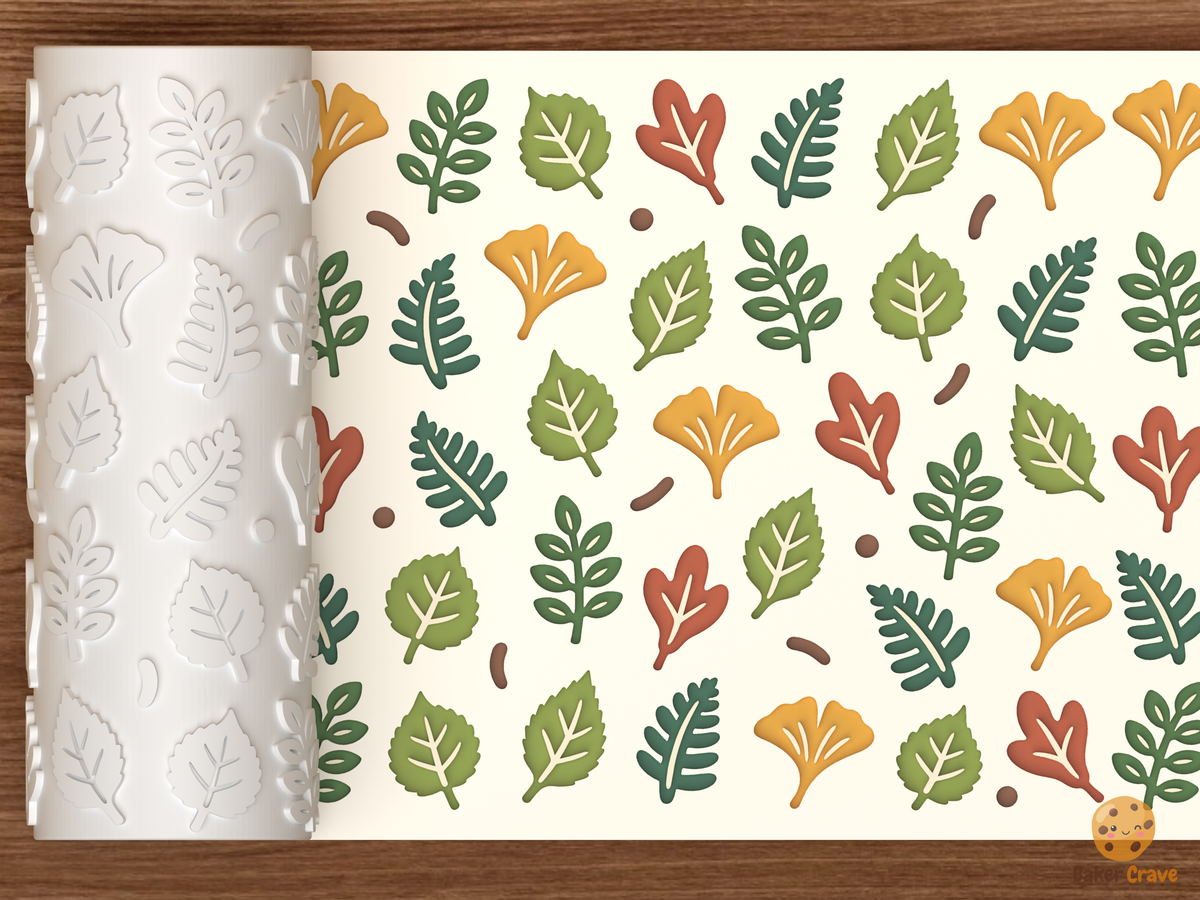 Botanical Leaf Specimens Textured Roller STL File