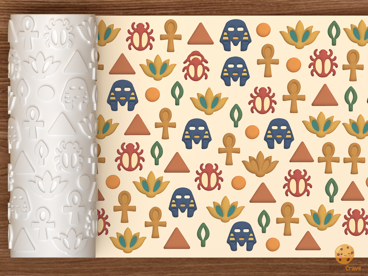 Ancient Egyptian Symbols Textured Roller