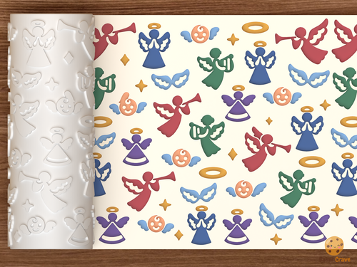 Christmas Angels Heavenly Host Textured Roller STL File