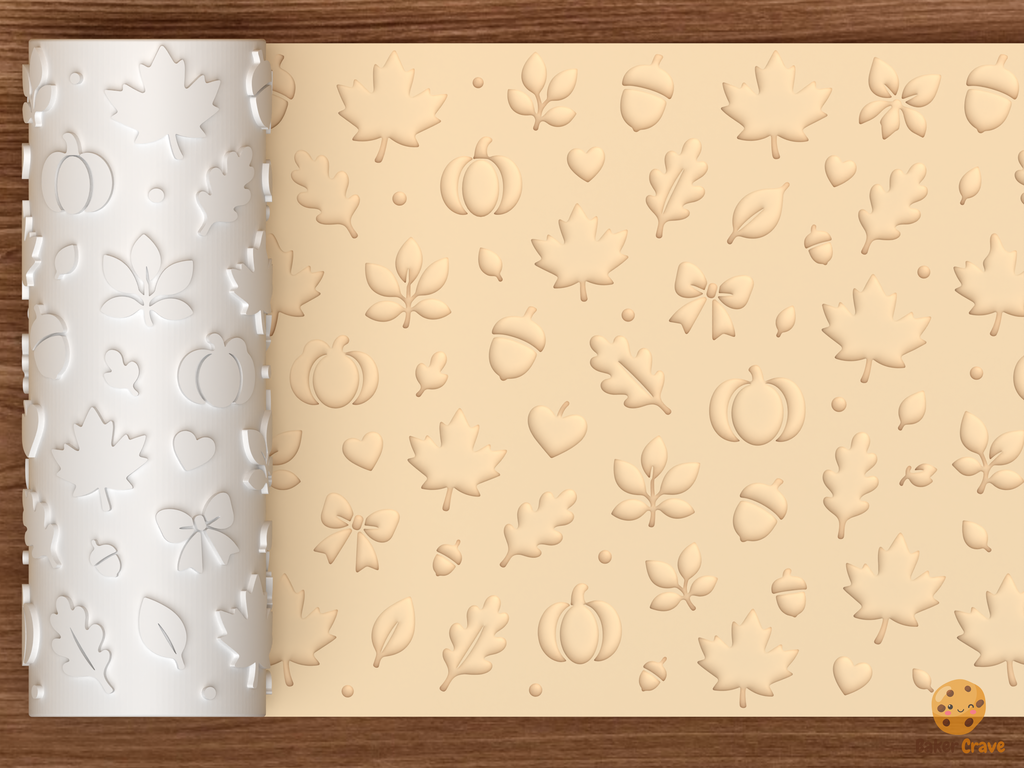 Autumn Harvest Textured Roller STL File - 01 main photo deboss