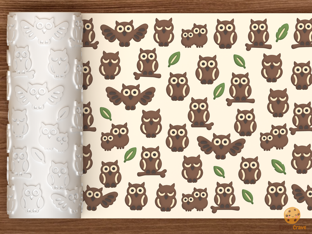 Woodland Owl Family Textured Roller STL File