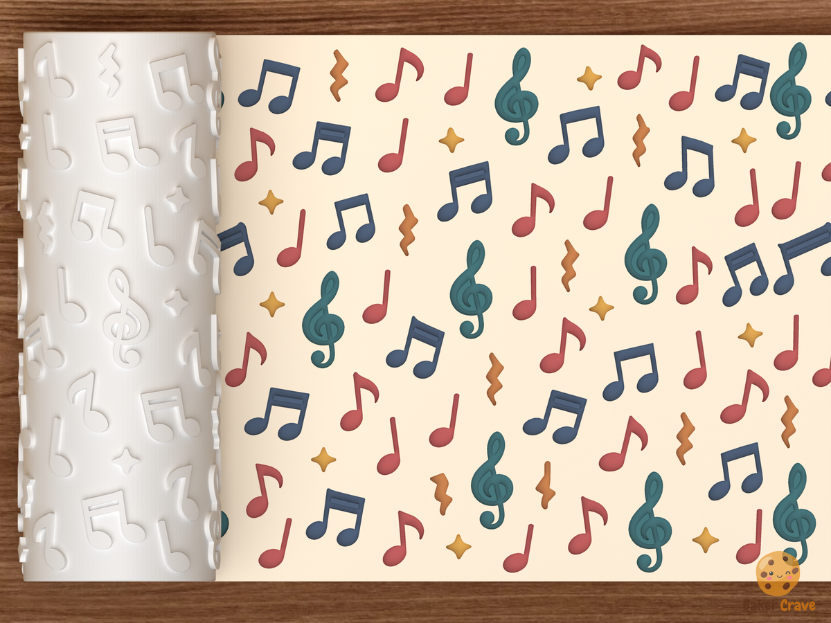 Music Notes Clefs Textured Roller