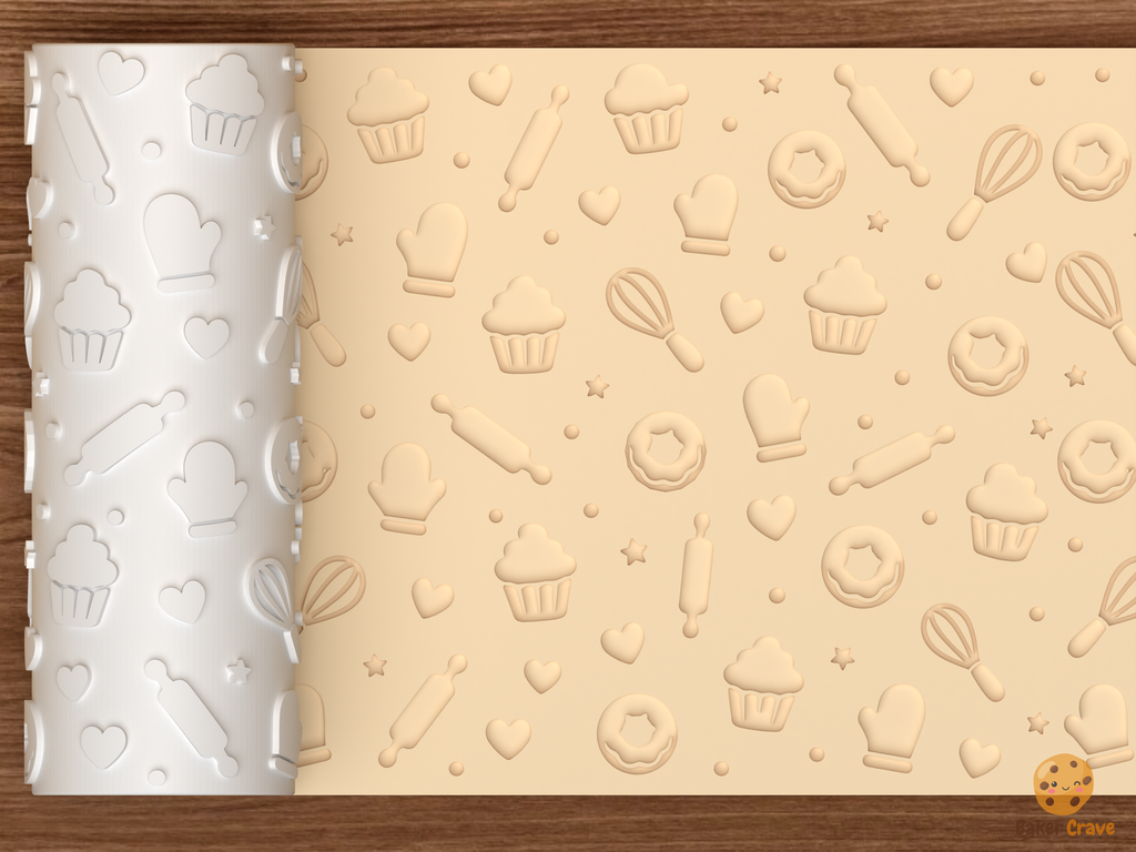 Bakery Tools Textured Roller STL File - 01 main photo deboss