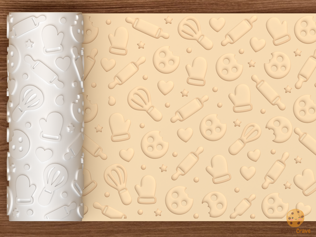 Baking Kitchen Textured Roller STL File - 01 main photo deboss