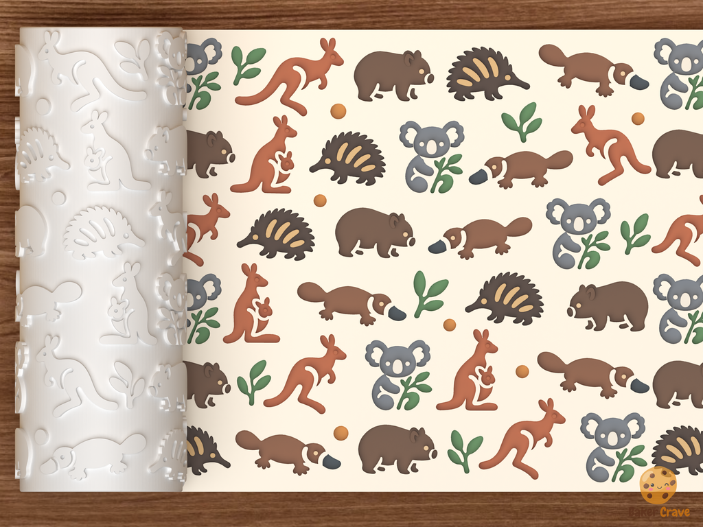 Australian Animals Textured Roller STL File