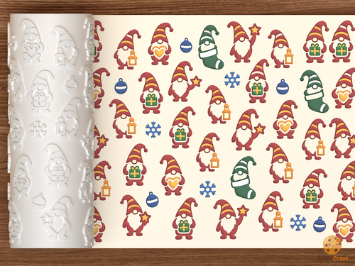 Holiday Gnome Friends Textured Roller STL File