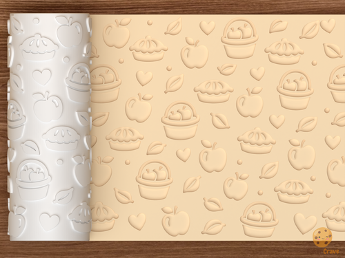 Apple Pie Orchard Textured Roller STL File - 01 main photo deboss