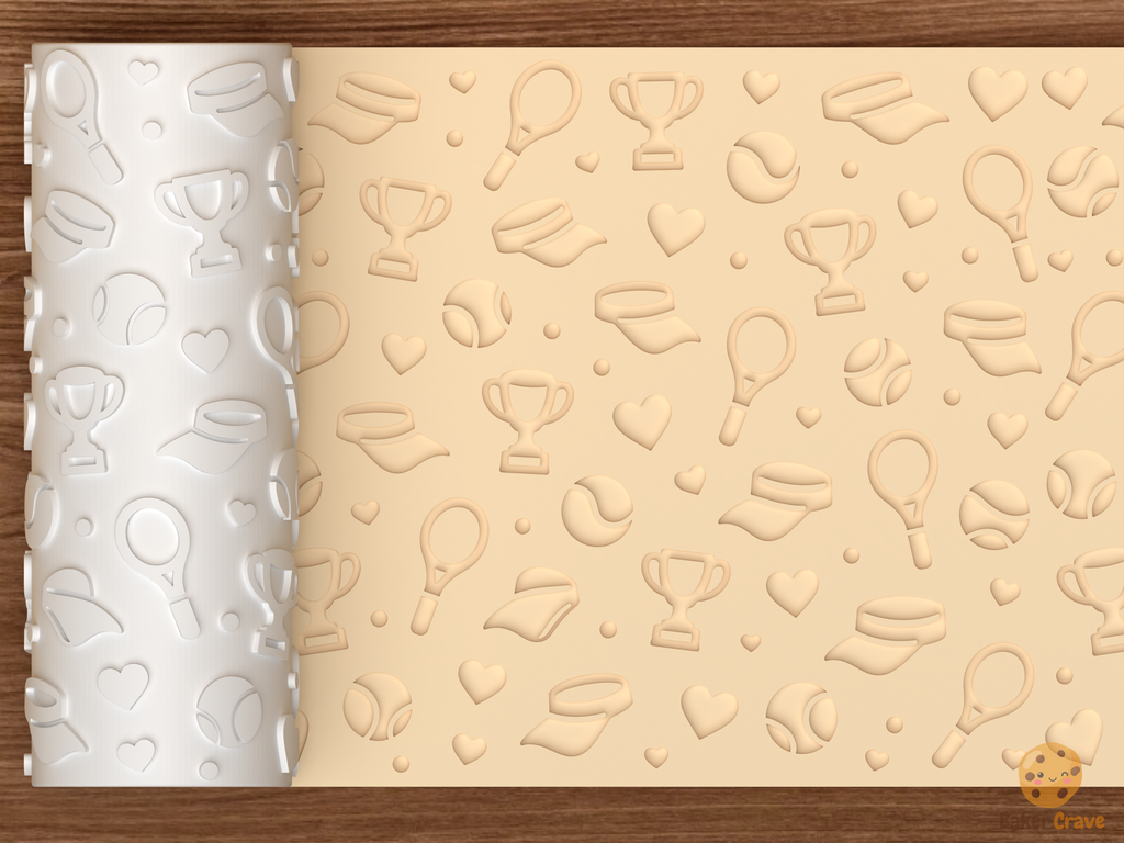 Tennis Love Textured Roller STL File - 01 main photo deboss