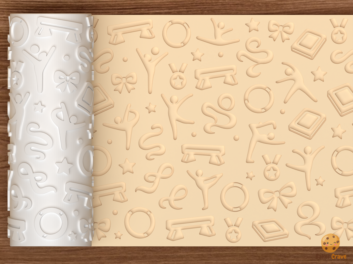 Gymnastics Stars Textured Roller STL File