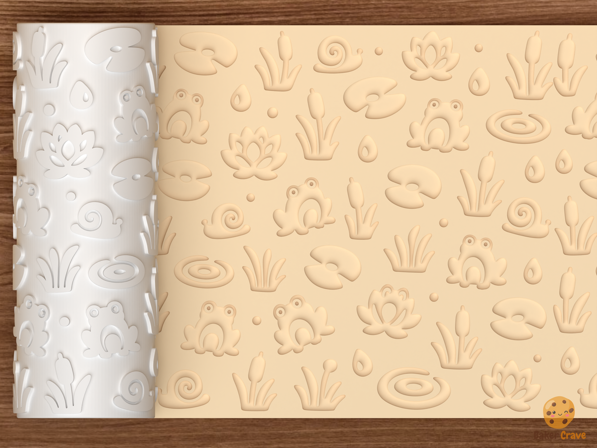 Frog Pond Garden Textured Roller STL File