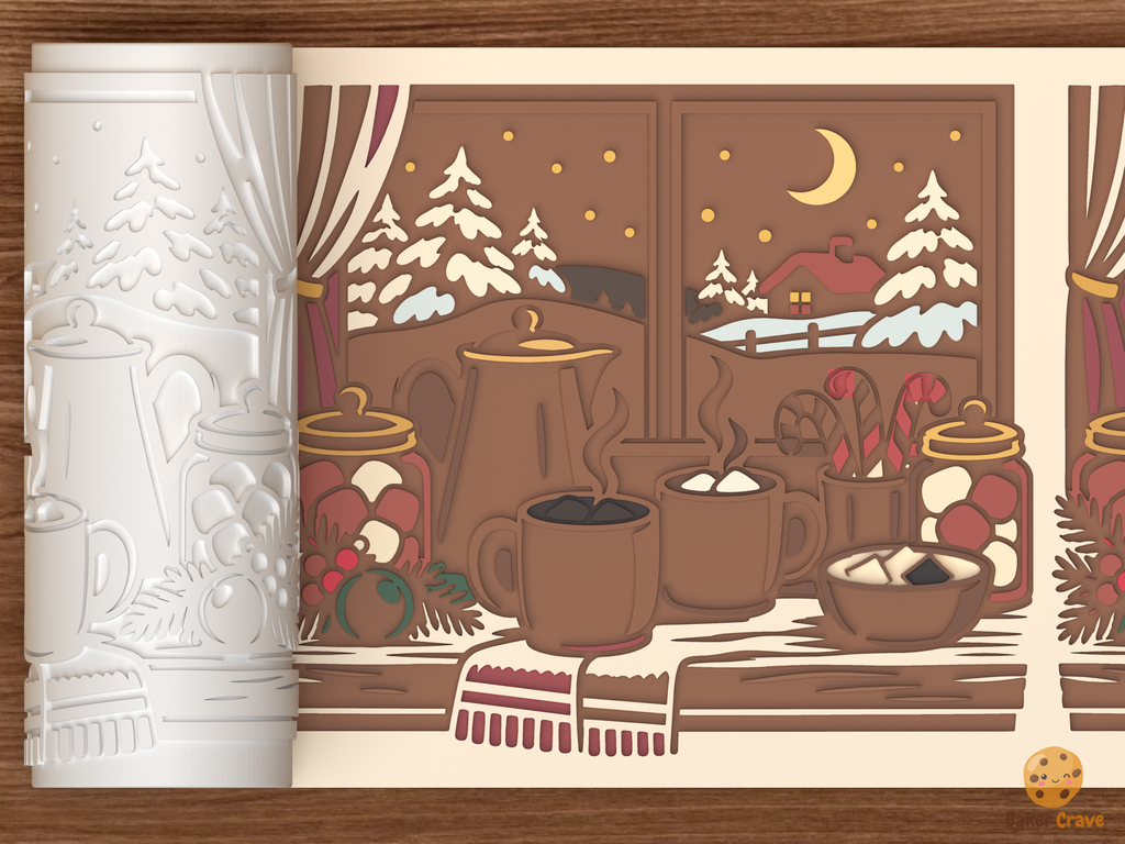 Hot Cocoa Window Bar Textured Roller STL File