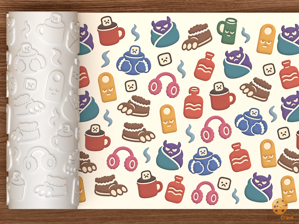Grumpy Monster Hot Cocoa Hibernation Textured Roller STL File