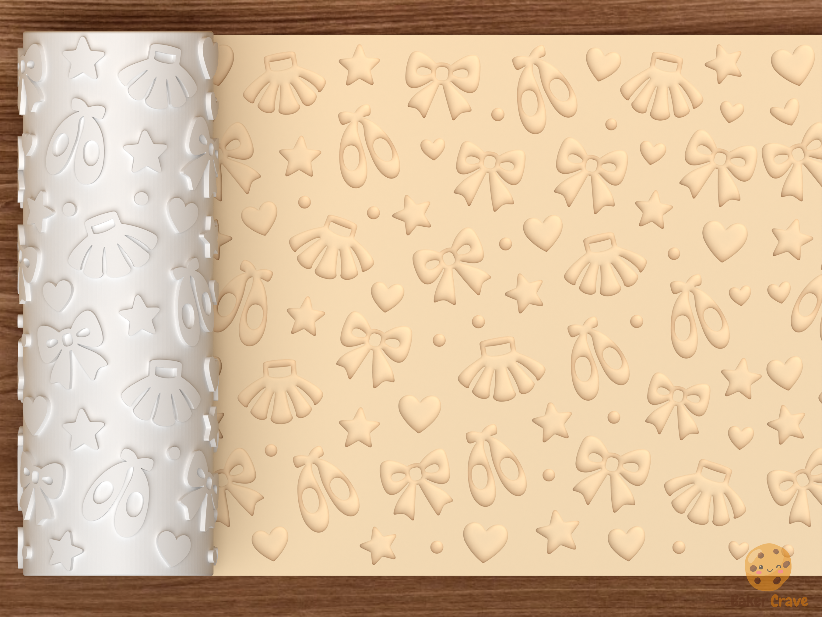 Ballet Dance Textured Roller STL File - 01 main photo deboss
