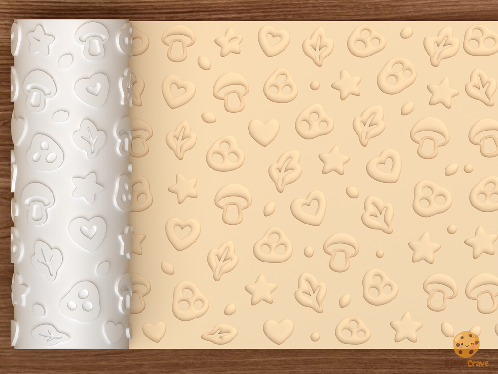 Fawn Forest Textured Roller STL File - 01 main photo deboss