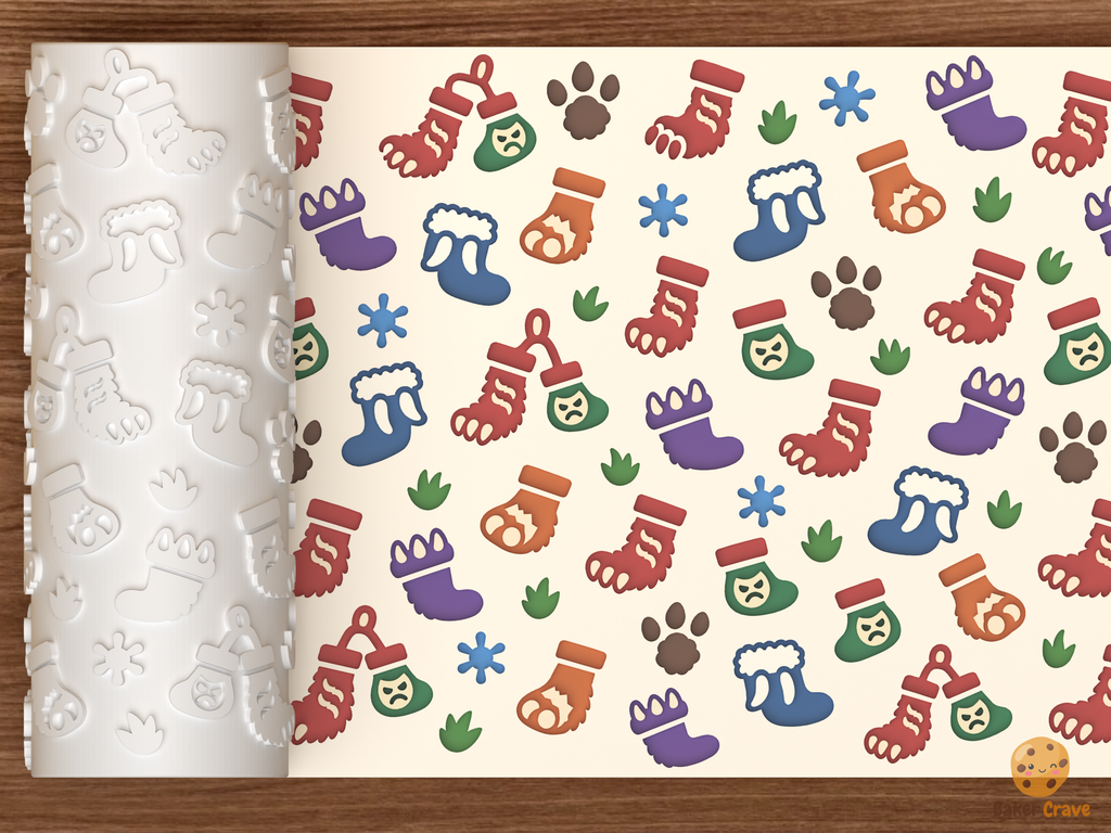 Grumpy Monster Foot Christmas Stockings Textured Roller STL File