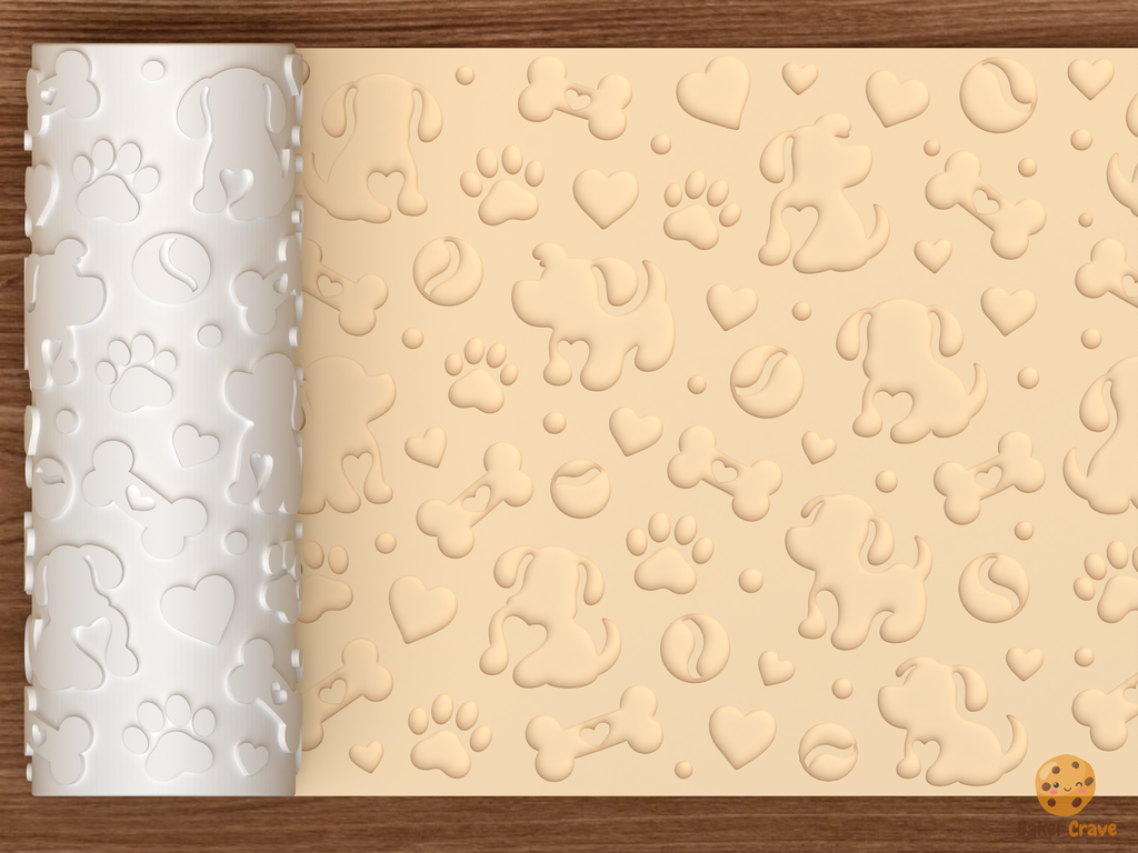 Puppy Love Textured Roller STL File - 01 main photo deboss