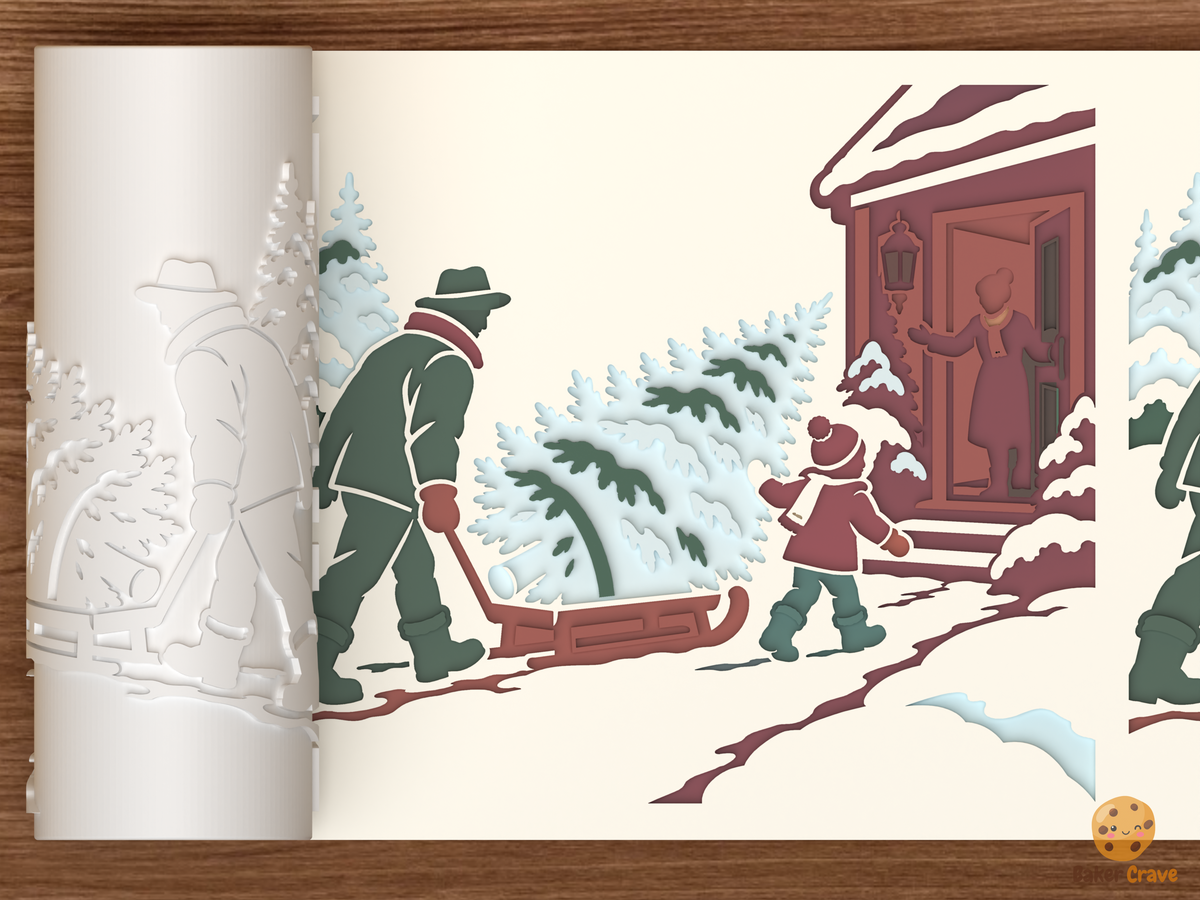 Bringing Home the Christmas Tree Textured Roller