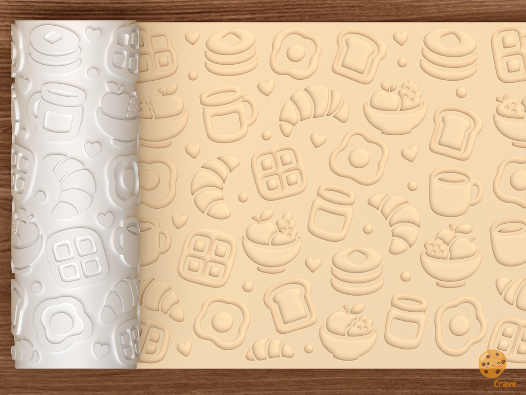 Breakfast Brunch Textured Roller STL File