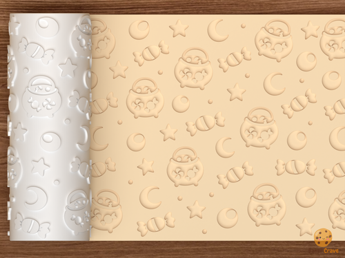 Candy Cauldron Textured Roller STL File - 01 main photo deboss
