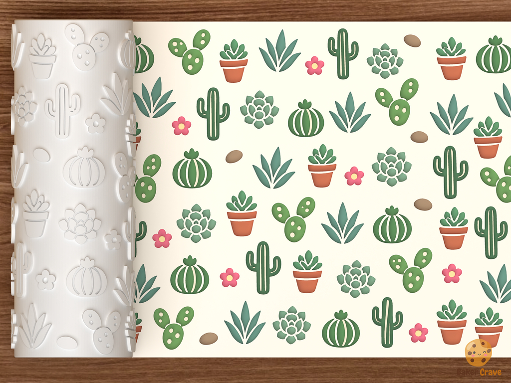 Desert Cactus Succulent Textured Roller STL File
