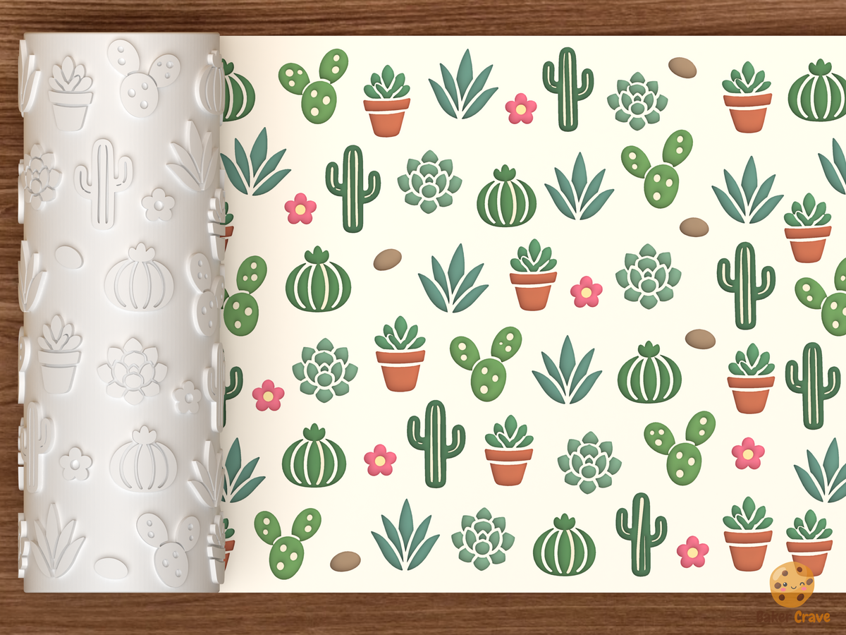 Desert Cactus Succulent Textured Roller