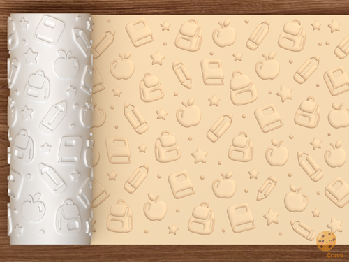 Back to School Textured Roller STL File - 01 main photo deboss