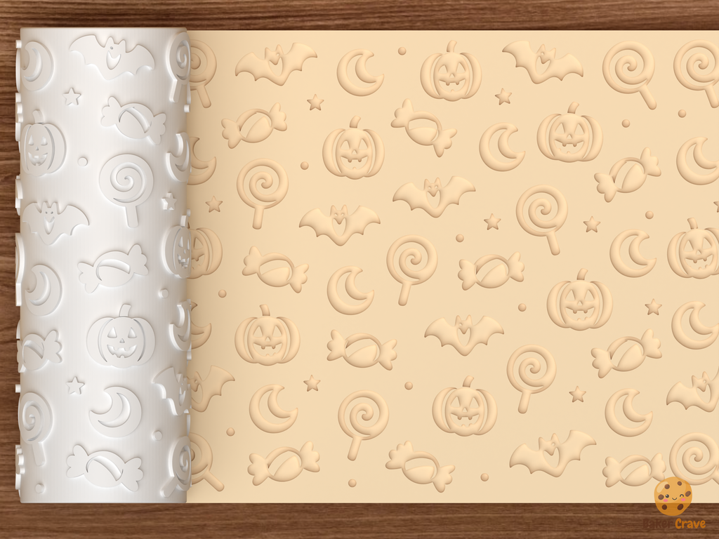Haunted Lollipop Swirl Textured Roller STL File - 01 main photo deboss