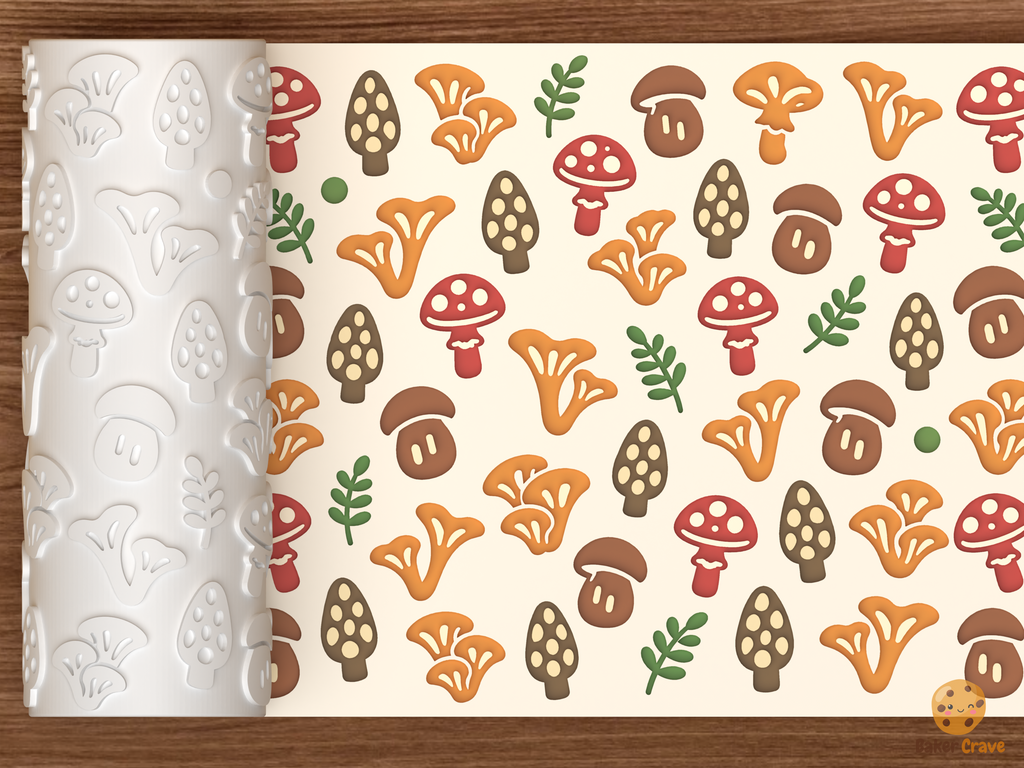 Mushroom Forager Textured Roller STL File