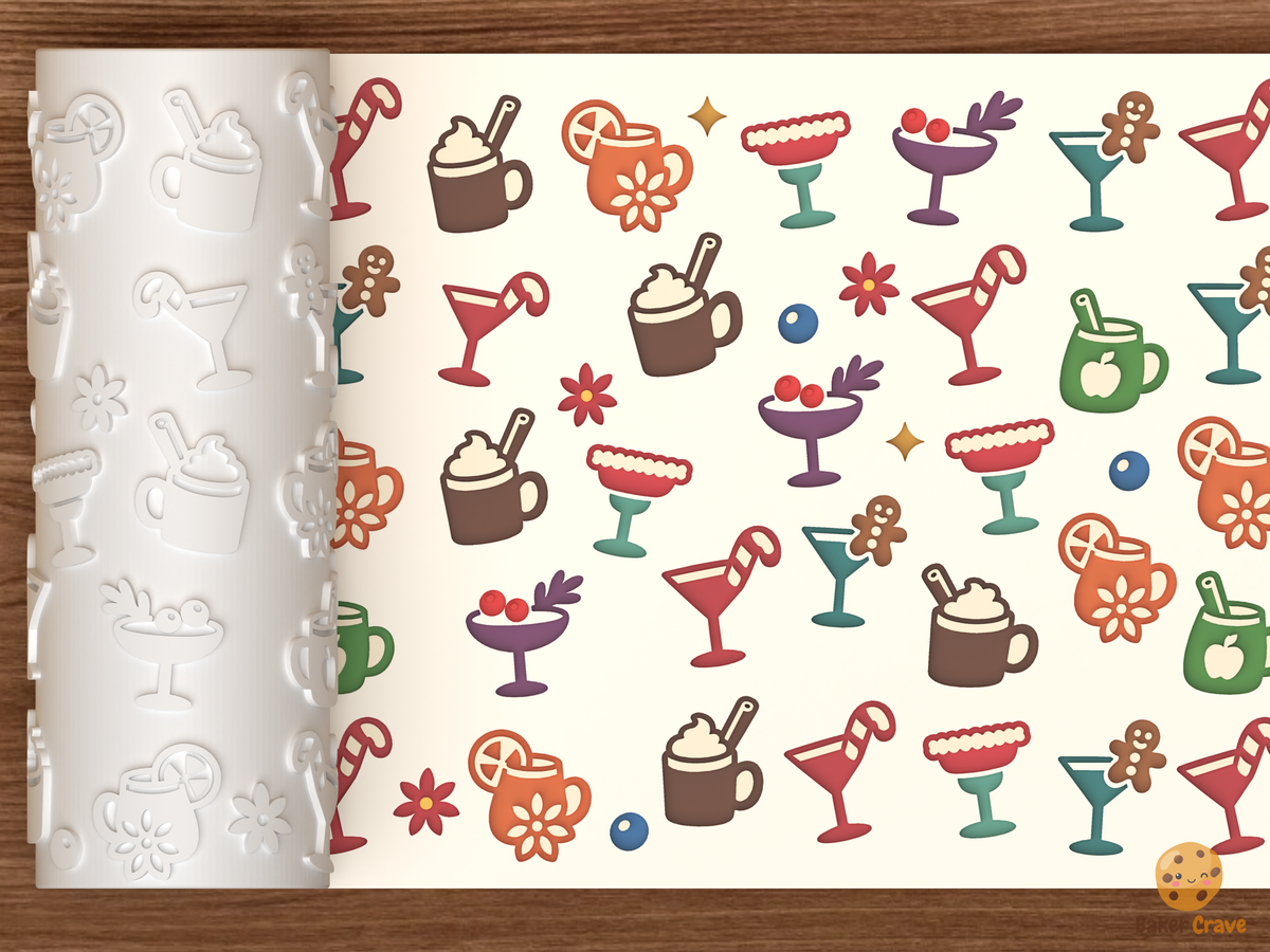 Christmas Cocktails Festive Holiday Drinks Textured Roller