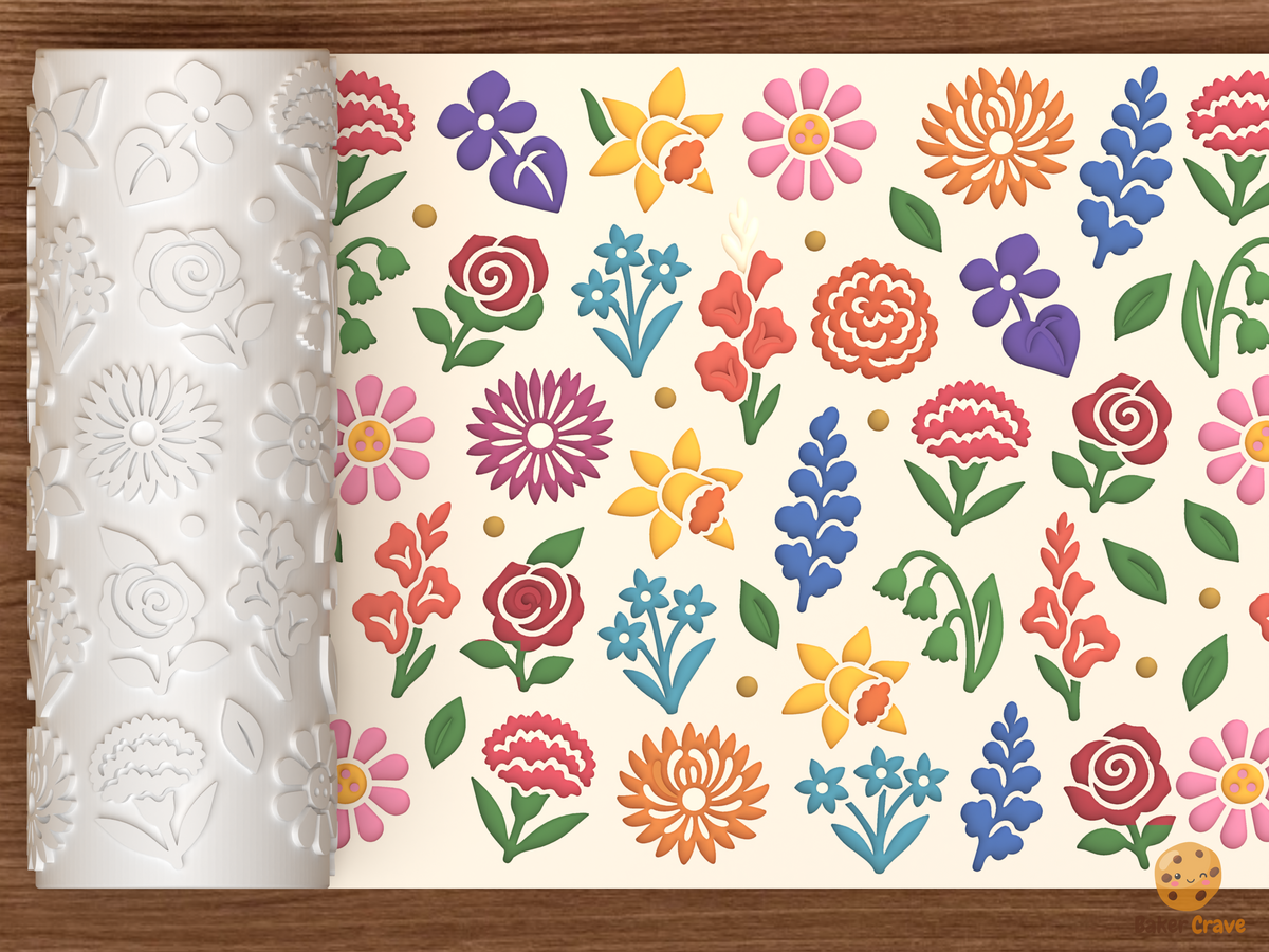 Birth Month Flowers Textured Roller