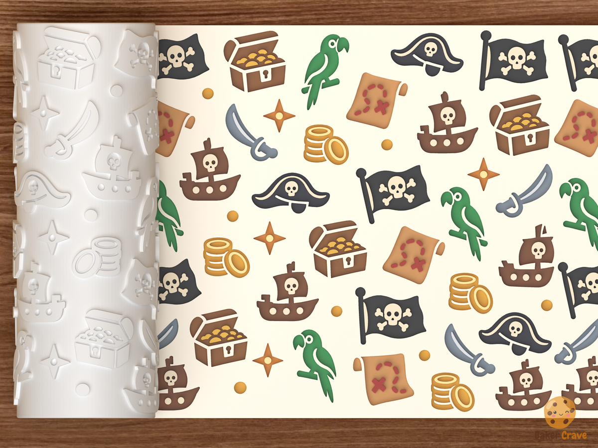 Pirate Treasure Textured Roller STL File