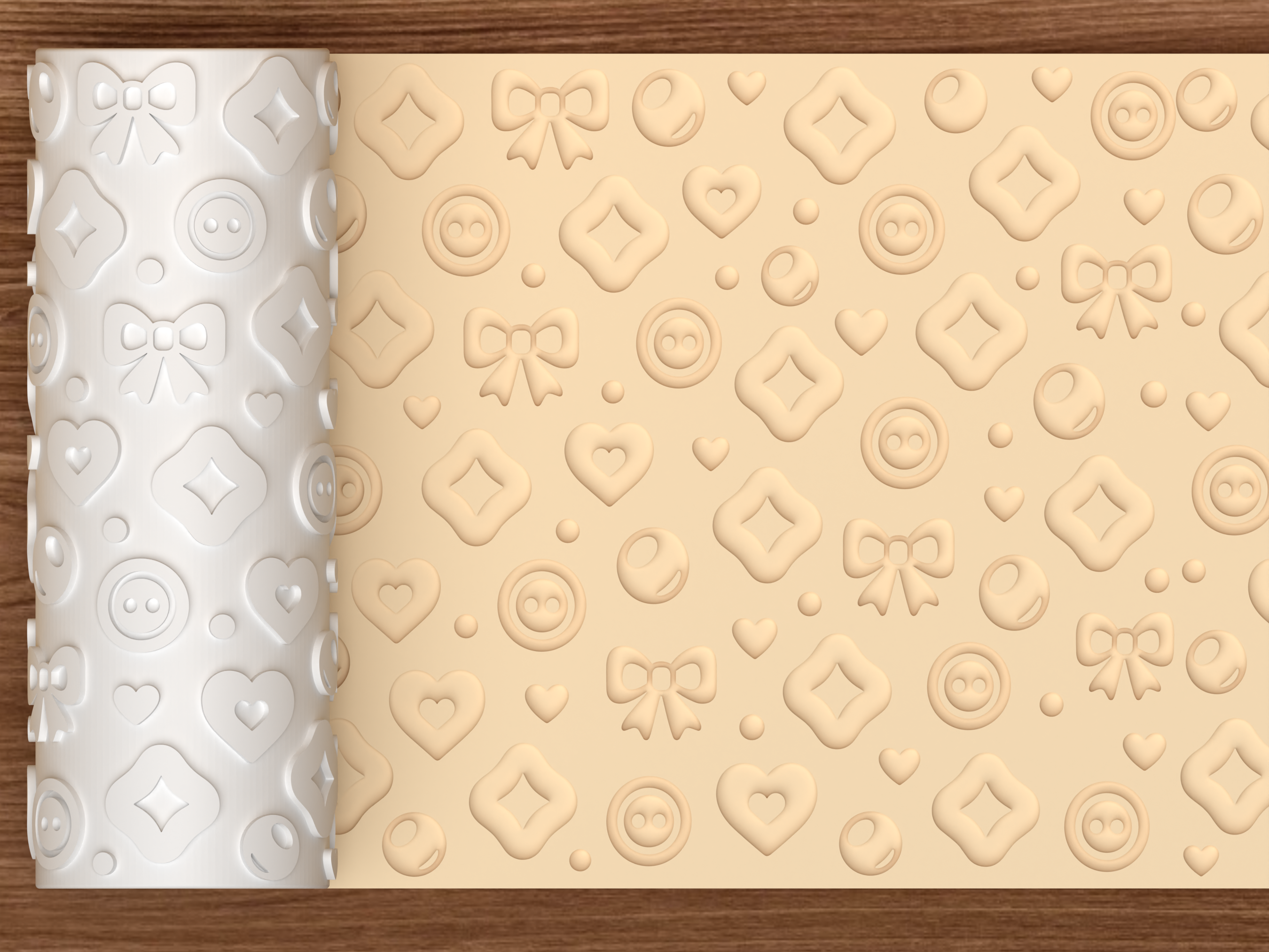 Sewing Craft Textured Roller STL File - 01 main photo deboss