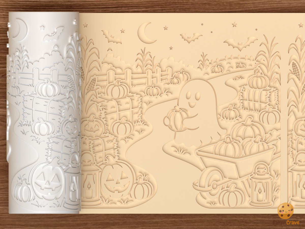 Pumpkin Patch Harvest Lane Textured Roller STL File