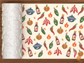 Chili Peppers Hot Sauce Textured Roller STL File