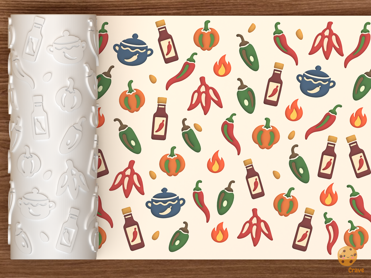 Chili Peppers Hot Sauce Textured Roller