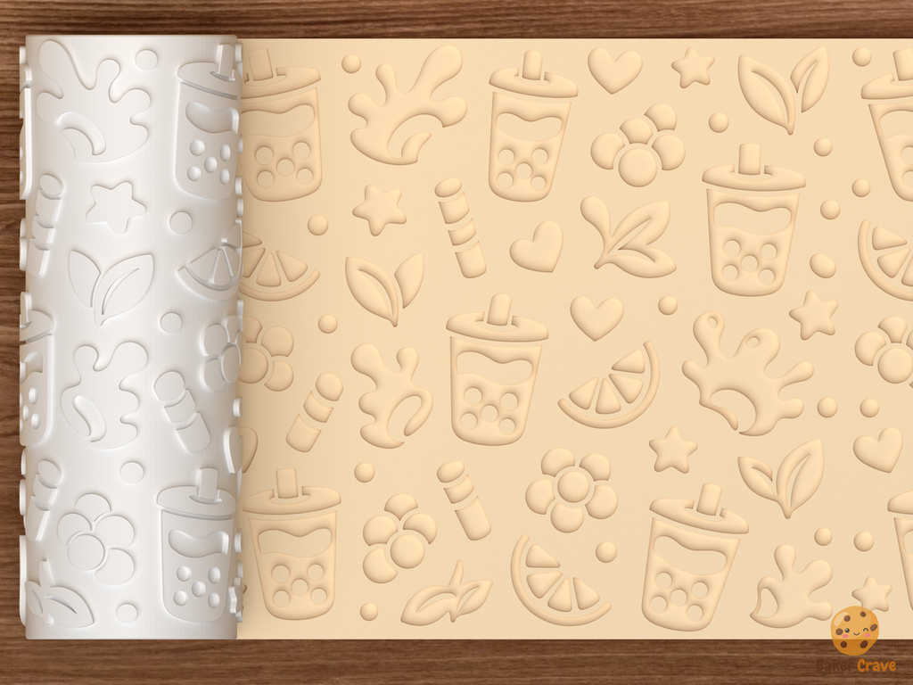 Boba Tea Cafe Textured Roller STL File