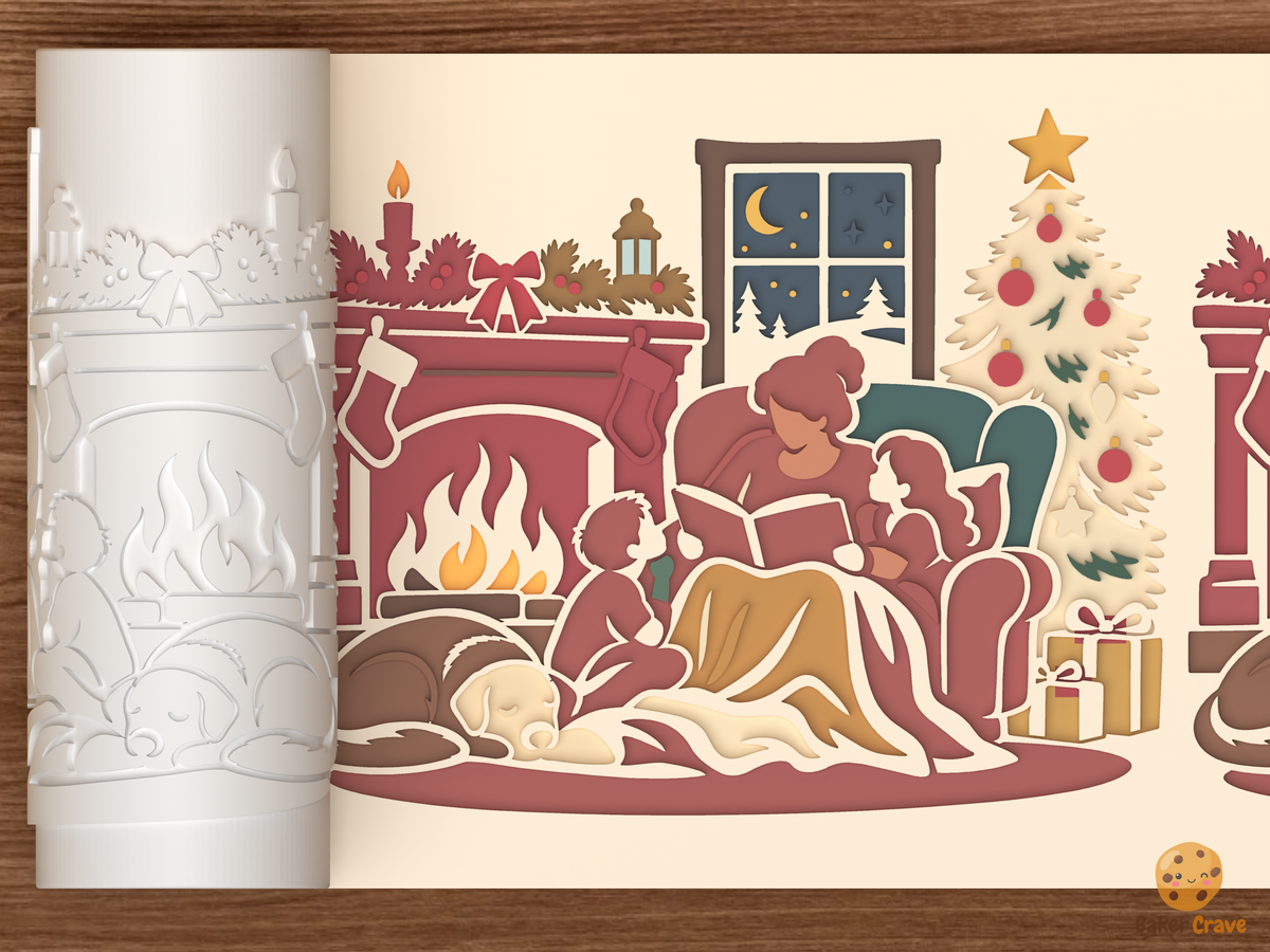 Christmas Eve Hearth Storytime Textured Roller