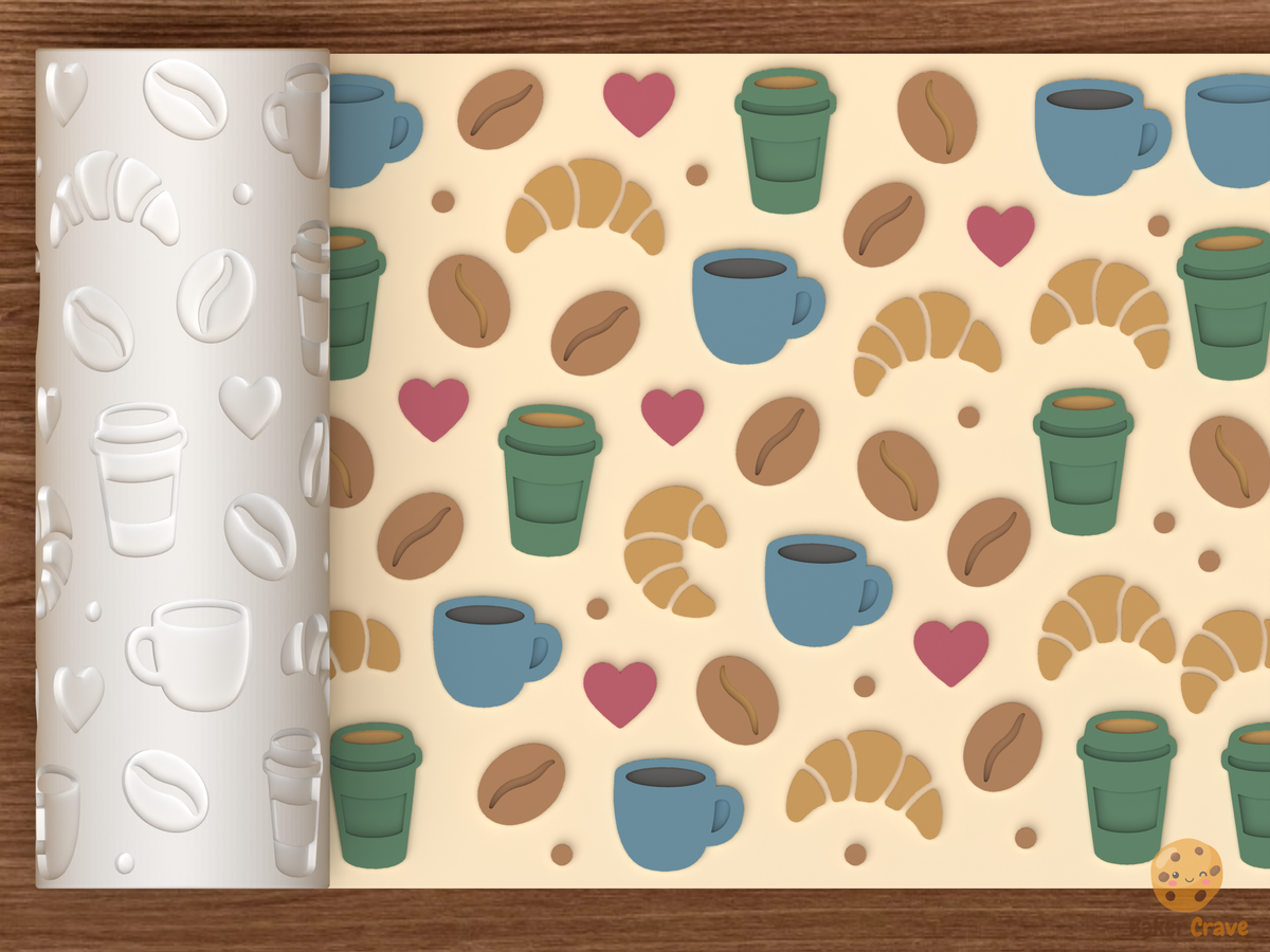 Coffee Shop Pastry Textured Roller - 01 main photo emboss colored
