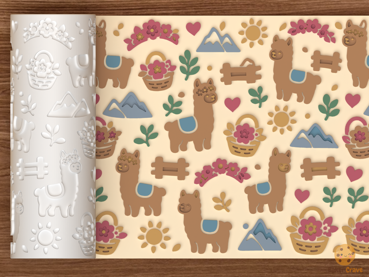 Alpaca Flower Farm Textured Roller - 01 main photo emboss colored