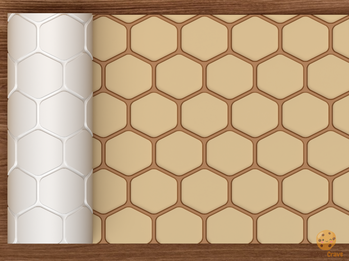 Honeycomb Hexagon Textured Roller STL File - 01 main photo emboss colored