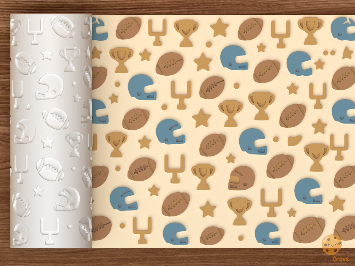 American Football Game Day Textured Roller - 01 main photo emboss colored