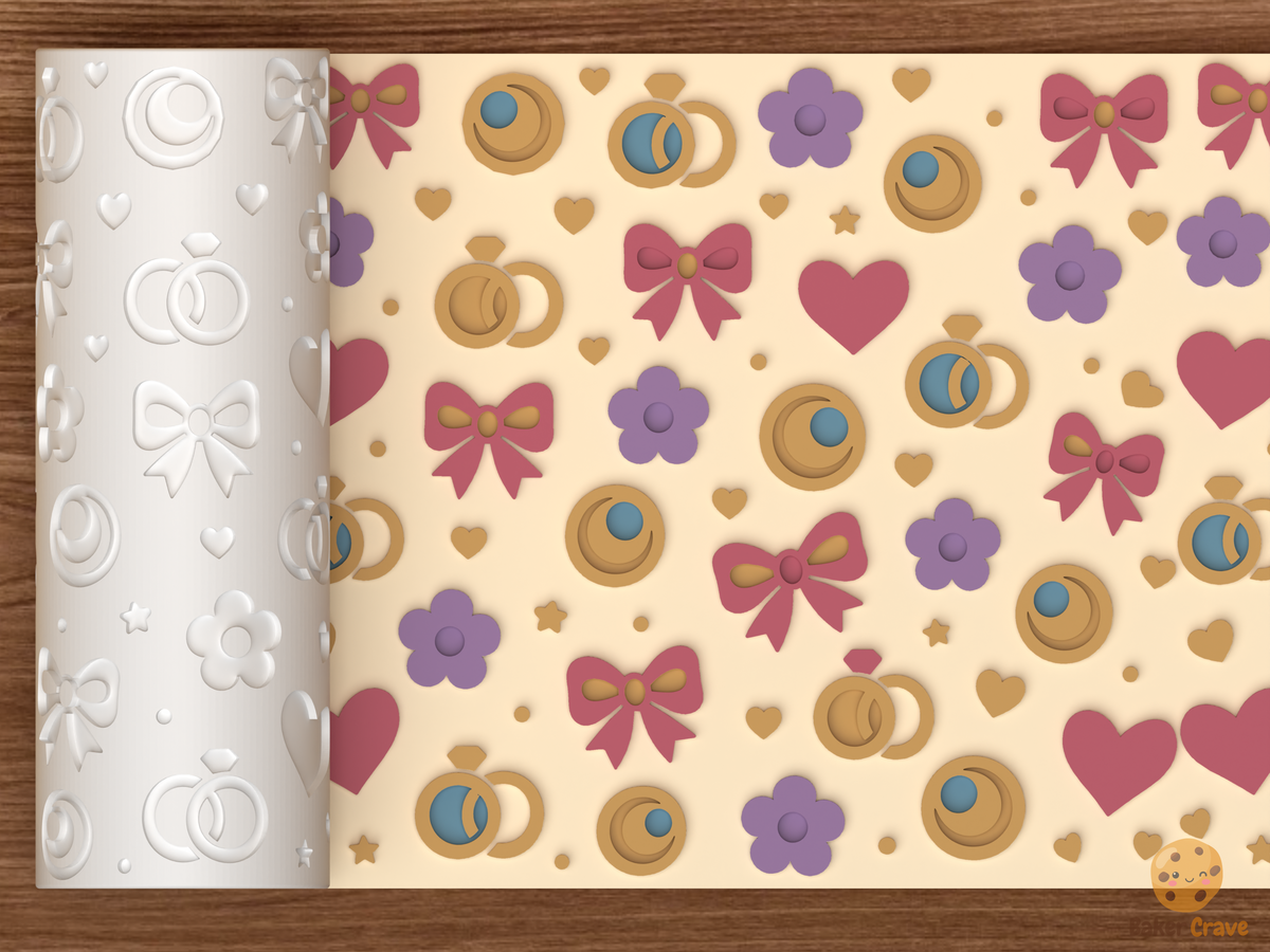 Romantic Wedding Textured Roller - 01 main photo emboss colored