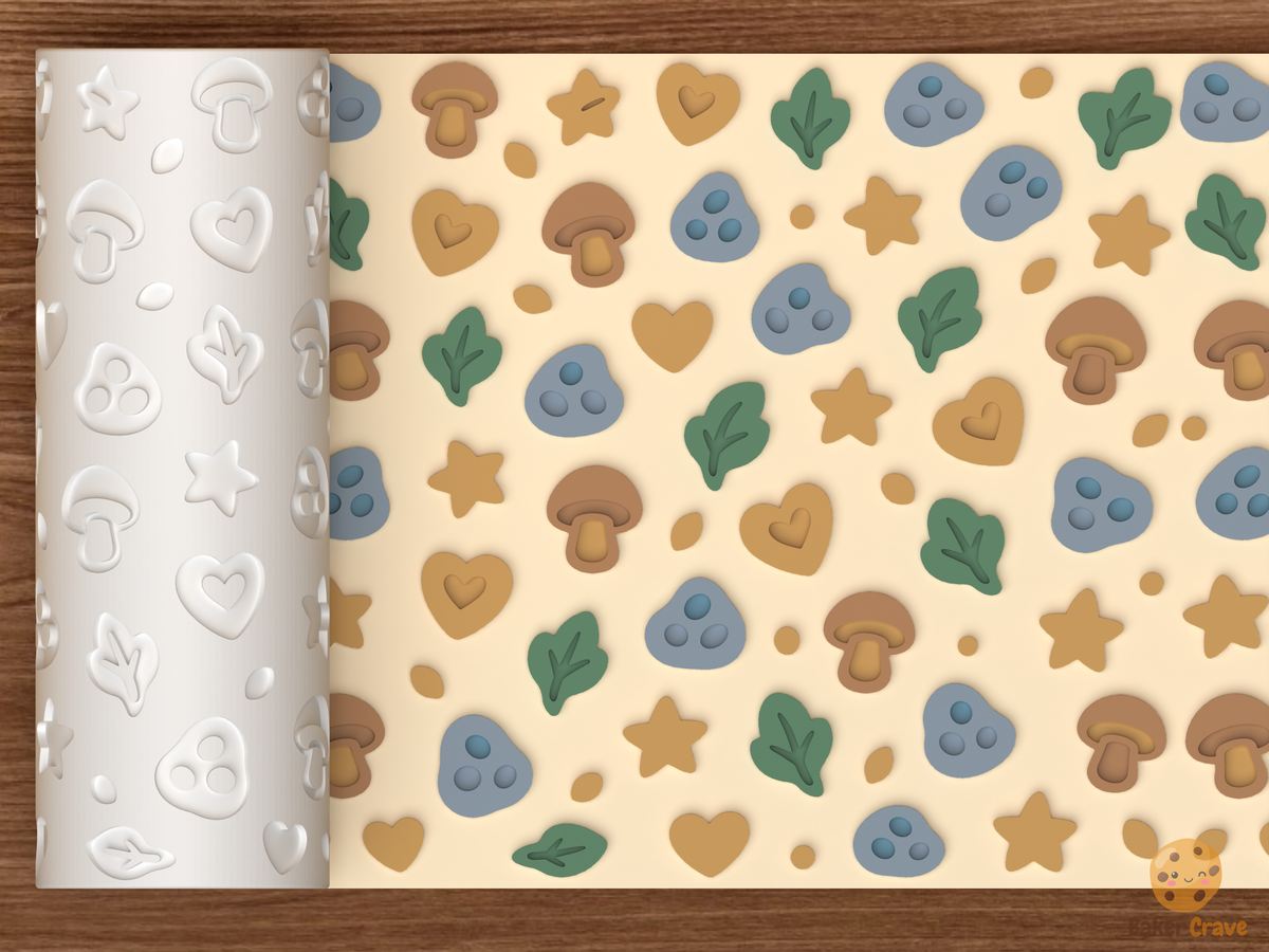 Fawn Forest Textured Roller STL File - 01 main photo emboss colored