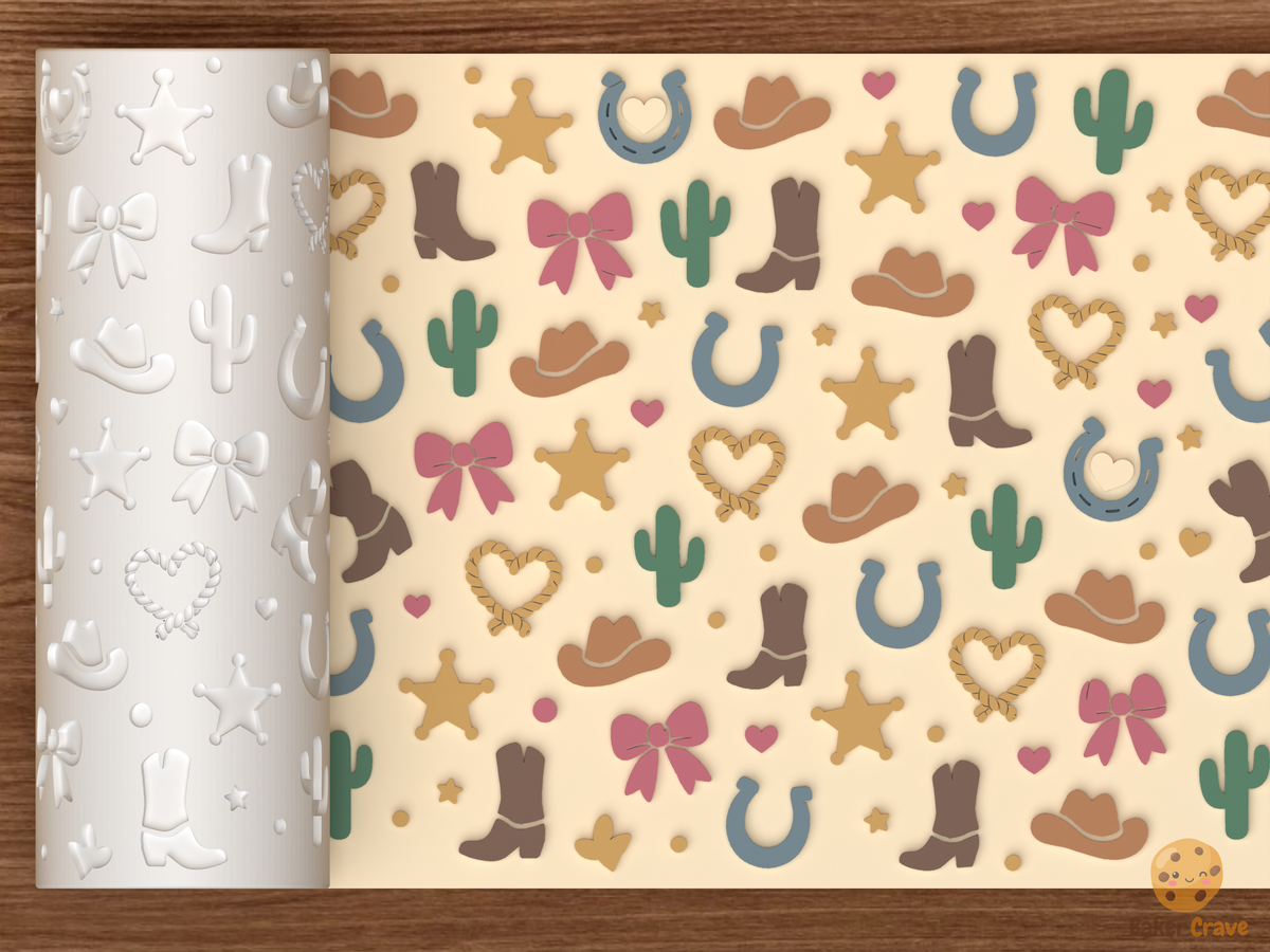 Western Cowboy Textured Roller - 01 main photo emboss colored