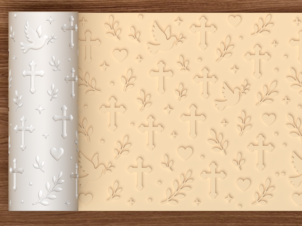 Faith & Dove Textured Roller STL File - 01 main photo emboss