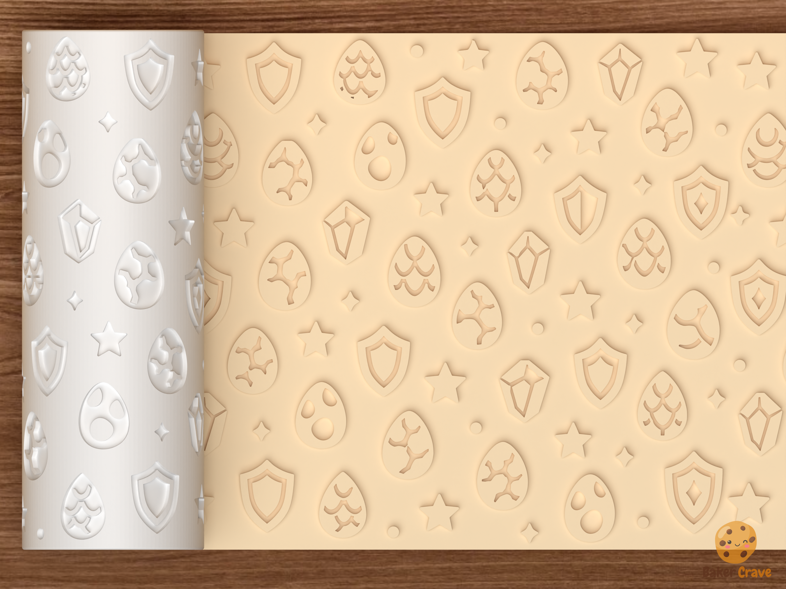Dragon Fantasy Textured Roller STL File - 01 main photo emboss